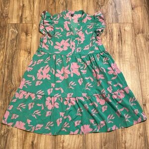 Pink & Green floral dress